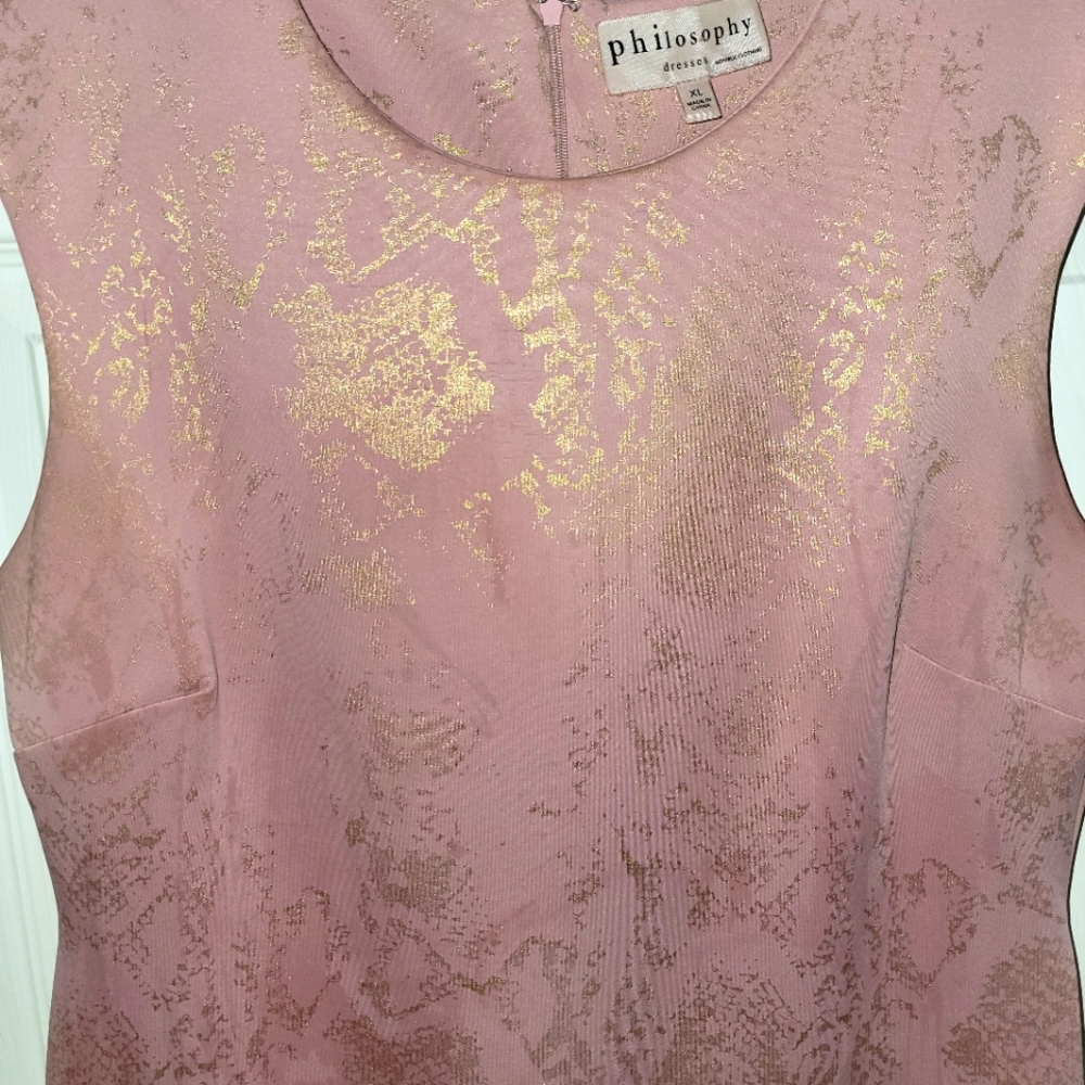 Pretty in pink dress with gold flakes